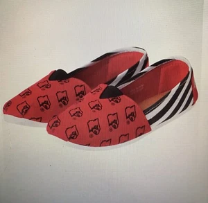 Louisville Cardinals Womens Stripe Canvas Shoes~Size Large~NWT - Picture 1 of 7