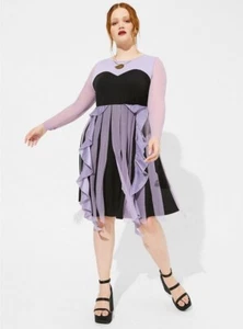 Vestido Torrid Disney Úrsula Sirenita COSPLAY Negro Púrpura Nuevo con Etiquetas Nuevo 0X - Imagen 1 de 11