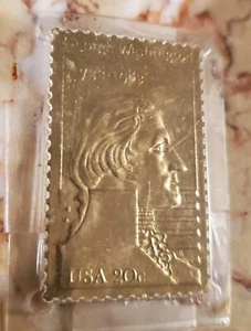 1982 George Washington 250th Anniversary (1732-1982) 22k Gold 20 Cent Stamp - Picture 1 of 3