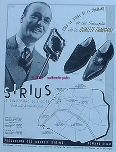PUBLICITE SIRIUS CHAUSSURE DE L'ELITE MODELES DUBLIN GALILEE ROMANS DE 1939 AD - Picture 1 of 1