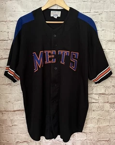 Vintage Starter 2XL New York METS Baseball Jersey Black Korea - Picture 1 of 7