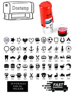10mm Round Personalised Rubber Stamp loyalty card - customised Logo or Text - Foto 1 di 4