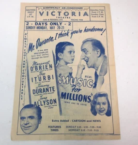 vintage Victoria Theatre movie ad promo flyer Between two Women, Mr. Durante - Picture 1 of 8