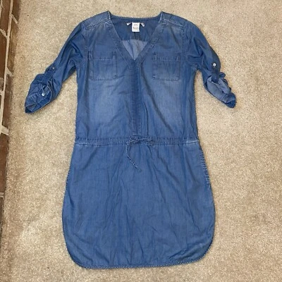 VESTIDO AMERICANO RAG CIE Denim ASPEN NATASHA LAVADO CON BOLSILLOS HASTA LA RODILLA Talla Pequeña Foto 1 de 4