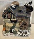 Vintage Ceramic Haunted House Tealight Burner Halloween Decoration 4 1/2” x 5”