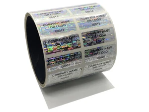 Custom Printed Tamper Evident Holographic Silver Security Label Seal Sticker - Picture 1 of 2
