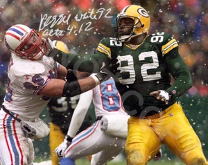Reggie White handsignierter 8x10 Foto Nachdruck Green Bay Packers Snow signed Auto - Bild 1 von 2