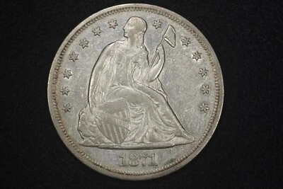 Dólar libertad sentada 1871, AU Foto 1 de 2