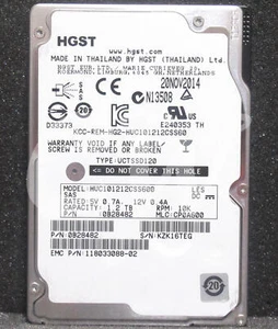 HGST HUC101212CSS600 0B28482 1.2TB 10K RPM 6Gb/s 2.5" SAS HDD Hard Drive - Picture 1 of 2