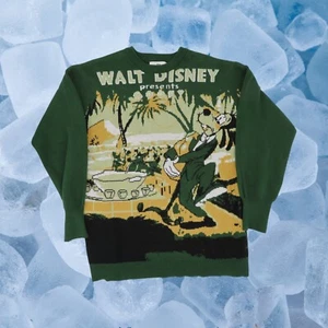 Disney Goofy Vintage Sweater M Green Long Sleeve Graphic Pullover Oversized - Picture 1 of 8