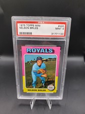 1975 TOPPS MINI PSA 9 Mint #495 NELSON BRILES KANSAS CITY ROYALS 