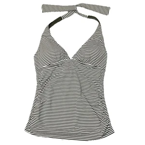 Tommy Bahama Neckholder-Wende-Tankini-Top Größe Medium olivweiß gestreift - Bild 1 von 13