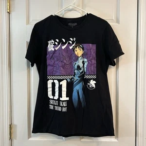 Evangelion T Shirt Men’s Black Medium 01 Shinji Ikari The Third Boy NERV Stands - Picture 1 of 4