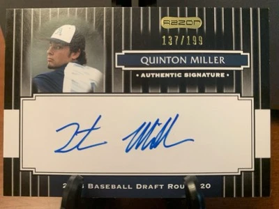 2008 Razor Signature Series Black Auto Quinton Miller #183 #’d 137/199 FREE SHIP - Image 1 of 2