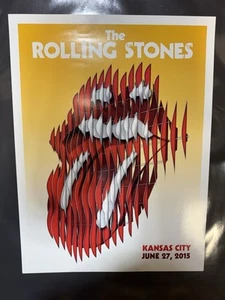 Rolling Stones Kansas City Lithograph, Arrowhead Stadium 2015 Tour Poster Art - Picture 1 of 1