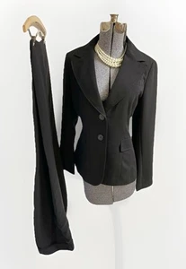 NEW Ann Taylor Pant Suit Size 8 Two Piece Set Black Power Suit Signature Fit - Picture 1 of 24