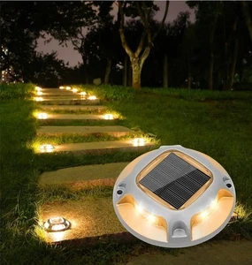 VOLISUN Solar Driveway Lights Dock Marine Lights 12 Pack, Warm White NIB - Picture 1 of 3