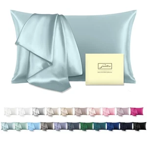 Mulberry Silk Pillowcase for Hair and Skin Standard Size 20"X 26" with Hidden... - Picture 1 of 6