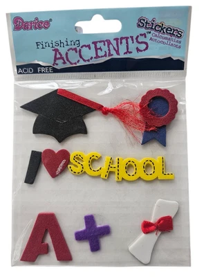 Pegatinas de acento de graduación Darice diploma me encanta gorra escolar mortero álbum de recortes de colección Foto 1 de 2