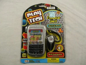 Vintage Play Tech Silver Toy Play Cell Phone with Earpiece Good Thing - Picture 1 of 4