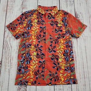 One Resolution Red Tropical Print Short Sleeve Button Front Shirt Men's S - Picture 1 of 9