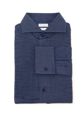 NWT$1150 Brunello Cucinelli Men "Basic Fit" Denim Tuxedo Style Shirt Size S A248 - Image 1 of 4