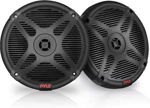 Pyle 6.5 Inch Bluetooth Marine Speakers - 2-way IP-X4 Waterproof and Black - Picture 1 of 6