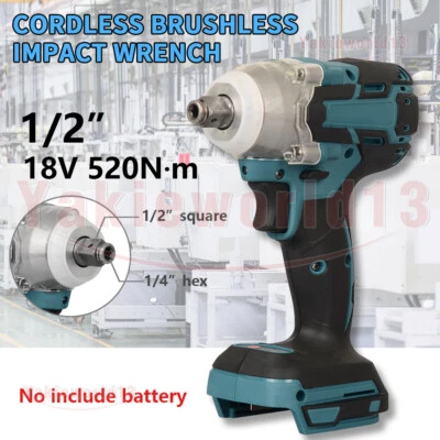 18V Cordless Brushless Impact Wrench Driver Tool Replace Body For Makita Battery - image 1 of 4