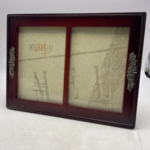 Cornice portafoto Melannco doppia legno ciliegio 5x5" parete tavolo tradizionale - Foto 1 di 12