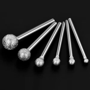 Kugelkopf Diamant Fräser Schleifstift Diamantschleifer für Dremel 4mm bis 25mm - Picture 1 of 5