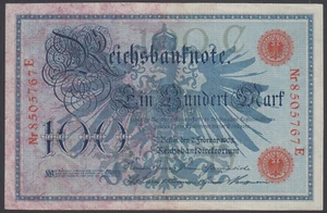 Germany 100 Mark 1908 XF P. 33a, Banknotes, Circulated - Picture 1 of 2