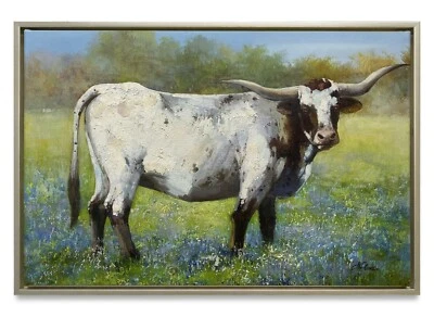 Hungryartist - Pintura original de una vaca sobre lienzo enmarcada 24x36 Foto 1 de 4