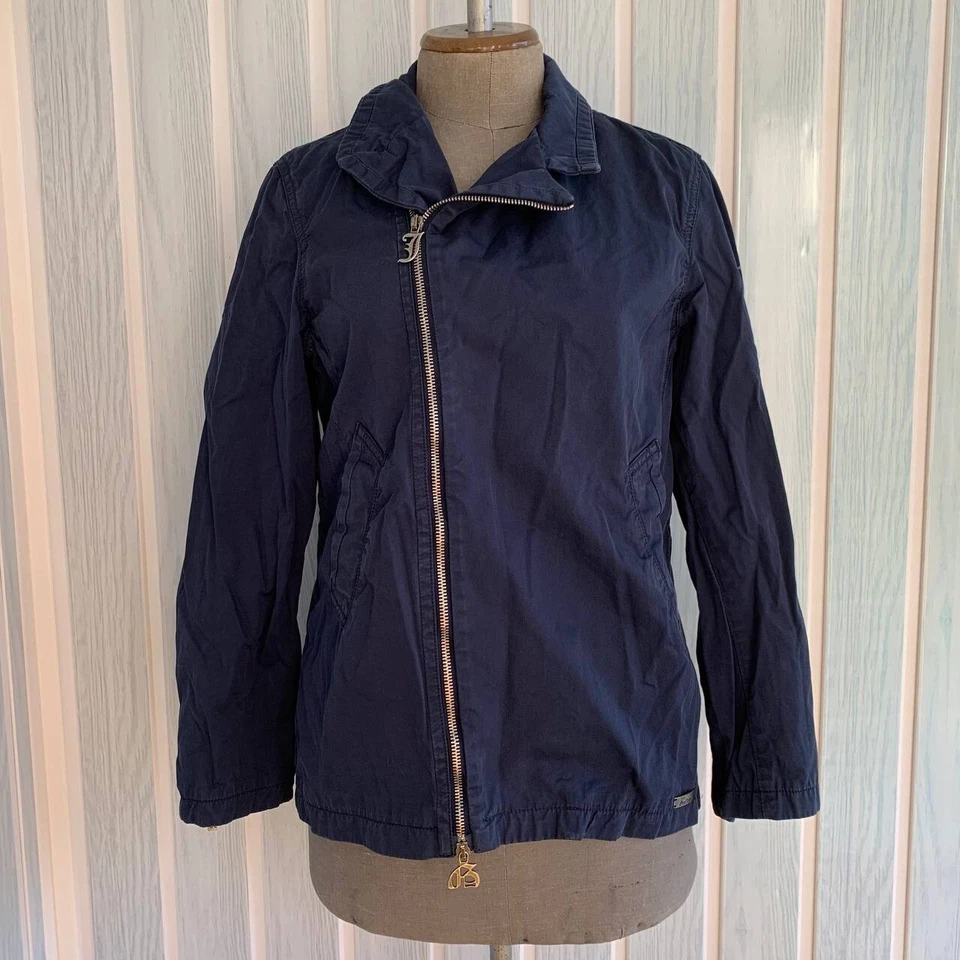 Chaqueta John Galliano Mujer Azul Marino Algodón Geométrico Pechos Estrás Talla 14 Foto 1 de 4