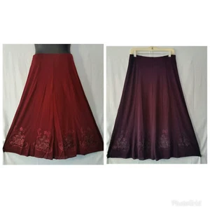 Damen Bekleidung Stretch Rock Gummibund Rock Lila Weinrot Größe M L XL XXL - Bild 1 von 5