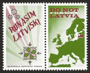 Canada 1966 Latvian Scouts in Exile Gen. Goppers Found. Latvia SE-TENANT Pair NH - Picture 1 of 2