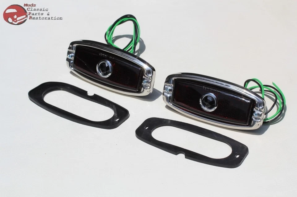 41-48 Chevy Fleetline Custom Truck Hot Rat Street Rod Blue Dot Tail Lamp Lights - Image 1 of 1