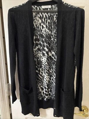 Cárdigan negro Calvin Klein con espalda estampado animal- Foto 1 de 3