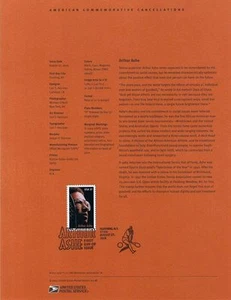 #0518 37c Arthur Ashe - Tennis Star #3936 Souvenir Page - Picture 1 of 1