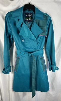 Gabardina verde con envidia para todo clima para mujer talla L turquesa colorida dopamina Foto 1 de 4