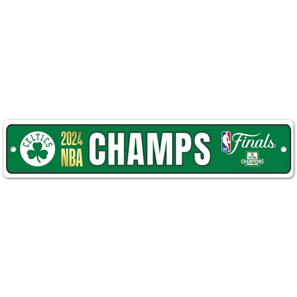 Boston Celtics Wincraft 2024 NBA World Champions Street Sign 3.75x19 - Image 1 of 1