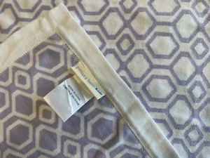 Pottery Barn Kids 30"x38" Baby Nursery Blanket Purple White Geometric Hexagon - Picture 1 of 5