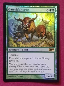 Magic The Gathering 2014 CORE SET M14 FOIL GARRUK'S HORDE green card MTG - Picture 1 of 2