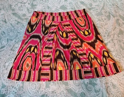 Falda elástica Attention Usada en Excelente Condición Para Mujer Talla Grande Rosa Naranja Patrón Tribal Foto 1 de 4