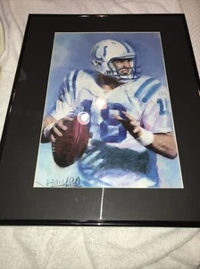 Artist Haiyan Matted Art Print Peyton Manning Indianapolis Colts #18 - Picture 1 of 7
