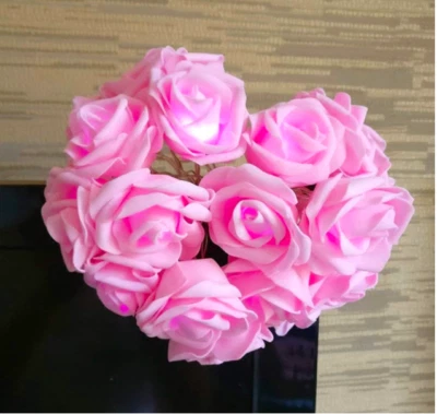 Avanti 20 Led Battery Operated String Romantic Flower PINK ROSE Light STRING - Image 1 of 4