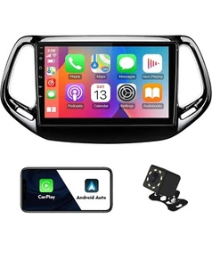 10.1-inch Android 12 Double Din Car Stereo for Jeep Compass 2 MP 2017-2019 IPS - Picture 1 of 10