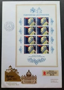 [SJ] Liechtenstein Pope John Paul II 1983 (sheetlet FDC) - Picture 1 of 5