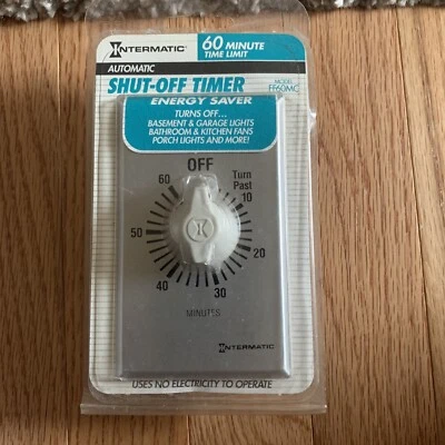 NEW Intermatic FF60MC Automatic Shut Off 60 Minute Timer Brushed Aluminum - Image 1 of 2