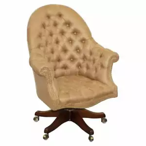 ONE OF A KIND FULLY RESTORED MAHOGANY CHESTERFIELD CAPTAINS DIRECTORS ARMCHAIR - Picture 1 of 12