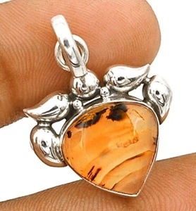 Natural Montana Agate -USA 925 Sterling Silver Pendant - Imagen 1 de 1